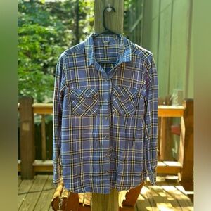 Eddie Bauer Blue Flannel Shirt Women’s Large Like New